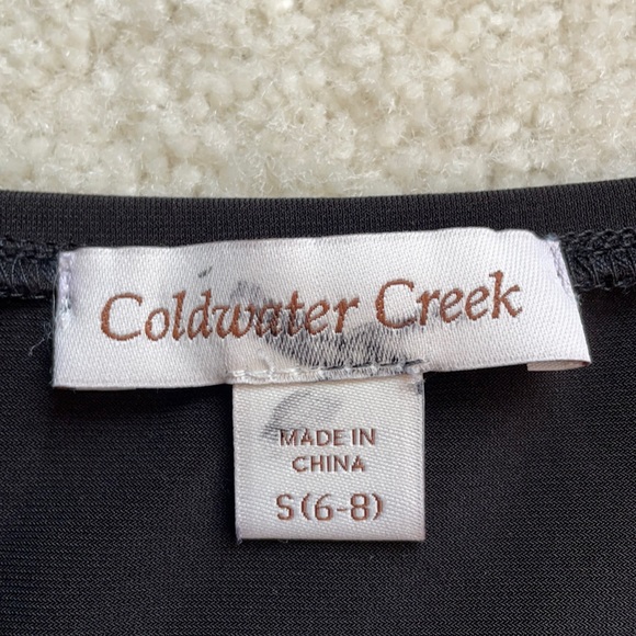 Black Ladies Coldwater Creek Short Sleeve Shirt - Size Small - Picture 2 of 8